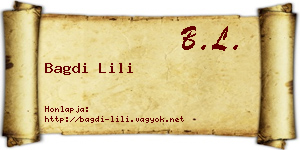 Bagdi Lili névjegykártya